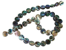 Load image into Gallery viewer, Natural Abalone Shell 8.5mm Coin Bead Strand (49 Beads) 109910