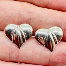 Load image into Gallery viewer, Valentine Love Heart Sterling Silver Post Earrings| 1" Long|