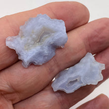 Load image into Gallery viewer, Blue Chalcedony 17g Druzy Nugget Beads| 32x20x11 to 30x24x15mm | Blue | 2 Beads|