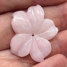 Load image into Gallery viewer, Pink Peruvian Opal Carved 19cts Flower Pendant Bead | 32x27x4mm | Pink | 1 Bead|