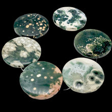 Load image into Gallery viewer, Green White Gray Pink Ocean Jasper Pendant Beads| 36mm | 3 beads |