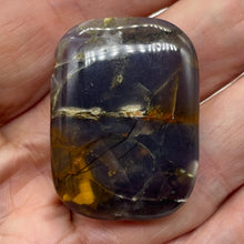 Load image into Gallery viewer, Purple Sage Plume Agate Rectangle Pendant Bead| 39x30x8mm | Purple, Bronze | 1 |