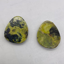 Load image into Gallery viewer, Turquoise Faustite Oval Beads | 32x26x5mm | Chartreuse, Black | 2 Beads |