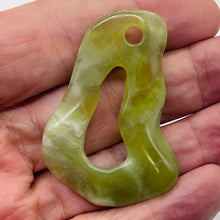 Load image into Gallery viewer, Serpentine New Jade 12g Irregular Loop Pendant Bead | 52x38x5mm | Light Green |