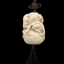 Load image into Gallery viewer, Intricate Waterbuffalo Bone Leopard Dragon Leaf Necklace 8128K