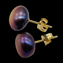 Load image into Gallery viewer, Pearl 14K Gold Post Round Earrings | 8mm | Lavender Pink | 1 Pair |