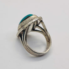 Load image into Gallery viewer, Turquoise Sterling Silver Oval Ring | 10 | Blue | 1 Ring |