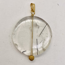 Load image into Gallery viewer, Tourmalinated Quartz Beautiful Round 14K Gold Filled Pendant | 30mm | Disc |
