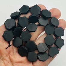 Load image into Gallery viewer, Black Stone - Africa Hexagon Bead Strand | 17x15x5mm | Black Matte | 22 Beads |