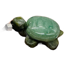 Load image into Gallery viewer, Aventurine Stone Turtle Pendant Necklace | 3/4' Long | Green| 1 Necklace |