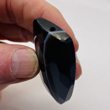 Load image into Gallery viewer, Onyx Flat Faceted Rectangular Pendant Bead | 50x48x14mm | Black White | 1 Bead |