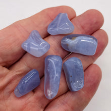 Load image into Gallery viewer, Blue Chalcedony 29g Nugget Pendant Beads | 33x15 - 20x17mm | Blue | 6 Beads |