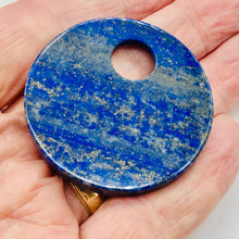 Load image into Gallery viewer, Starry Night Natural Lapis 50mm Disc Pendant Bead 9362I
