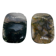 Load image into Gallery viewer, Moss Agate, Flat Rounded Rectangle Pendant Beads | 40x30x8mm| Black, White | 2 |