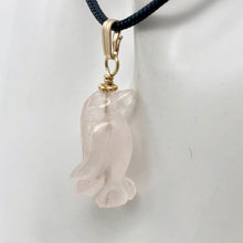 Load image into Gallery viewer, Rose Quartz Penguin Pendant Necklace|Semi Precious Stone Jewelry|14k Pendant