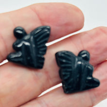 Load image into Gallery viewer, 2 Hematite Pixie Fairy Beads | 21x16x7mm | Charcoal Black