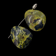 Load image into Gallery viewer, Turquoise Faustite Oval Beads | 32x26x5mm | Chartreuse, Black | 2 Beads |