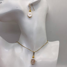 Load image into Gallery viewer, Pearl 14kgf Earrings Pendant Set | 1 1/4" Long | Yellow Gold | 1 Matched Set |