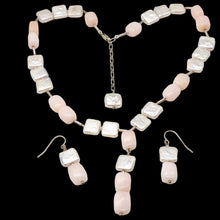 Load image into Gallery viewer, Spectacular Peruvian Pink Opal Sterling & Pearl Set 200039