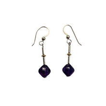 Load image into Gallery viewer, Lilac Faceted Amethyst Sterling Silver Dangle Earrings | 1 1/4" Long | 1 Pair |