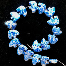 Load image into Gallery viewer, 2 Roar Hand Carved Natural Lapis Bear Beads 9252LP | 15x12x4mm | Blue and White