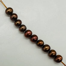 Load image into Gallery viewer, 10 Copper Freshwater Pearls 5.5mm Round Genuine Pearl Beads Jewelry Making