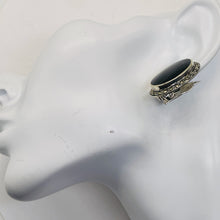Load image into Gallery viewer, Onyx Marcasite Clip-On Sterling Silver Oval Earrings| 27x21mm | Black | 1 Pair |