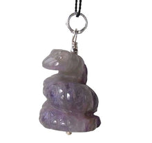 Load image into Gallery viewer, Ssss! Carved Amethyst Snake & Sterling Silver Pendant 509278AMS