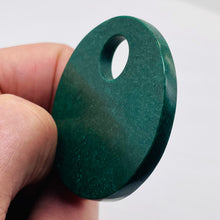 Load image into Gallery viewer, Green African Jade Pi Circle Pendant Bead | 50x5mm |12mm Hole |