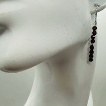 Load image into Gallery viewer, Merlot Mozambique Garnet Faceted Beads Sterling Silver Earrings | 1 3/4" Dangle|