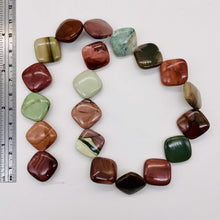 Load image into Gallery viewer, Imperial Jasper 20x18x6mm Square Coin Bead Strand 110259