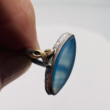Load image into Gallery viewer, Clear Briolette Agate Sterling Silver 14K Gold Ring | Size 5 | Blue | 1 Ring |