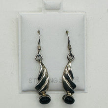 Load image into Gallery viewer, Unique! Onyx Flame Solid Sterling Silver Earrings | 1 1/2" Long |
