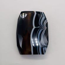 Load image into Gallery viewer, Onyx Flat Faceted Translucent Pendant Bead | 50x48x14mm | Black White | 1 Bead |