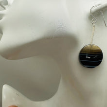 Load image into Gallery viewer, Fluorite Striped Dangle Sterling Earrings | 2" Long | Purple, Orange | 1 Pair |