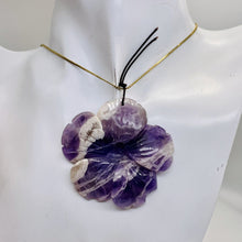 Load image into Gallery viewer, Amethyst Carved Pendant Flower | 55x8mm | Purple White | 1 Bead |