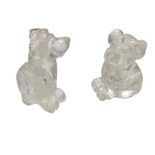 Load image into Gallery viewer, Faithful 2 Quartz Hand Carved Dog Beads | 20.5x15x10.5mm | Clear