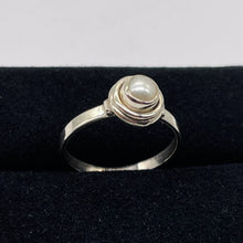 Load image into Gallery viewer, Pearl Sterling Silver Round Ring | Size 8 | White |