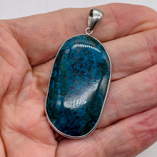 Load image into Gallery viewer, Chrysocolla Sterling Silver Oval Pendant| 2 1/8" Long | Blue, Green | 1 Pendant|