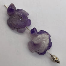 Load image into Gallery viewer, Majestic 2 Carved Amethyst Sea Turtle Animal Beads
