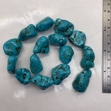 Load image into Gallery viewer, Turquoise Howlite Nugget Bead Strand 110171D