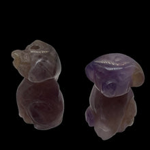 Load image into Gallery viewer, Faithful 2 Natural Amethyst Carved Dog Animal Beads | 22x15x15mm | Purple