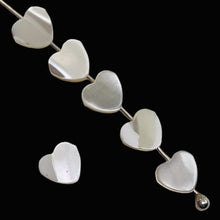 Load image into Gallery viewer, Mother of Pearl Baby Heart Beads | 7x7x2mm | White | 6 Beads |