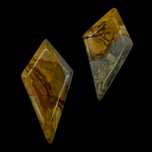 Load image into Gallery viewer, Owyhee Jasper Kite Briolette Beads | 43x23x4mm | Brown Gray | 2 Pendant Beads |