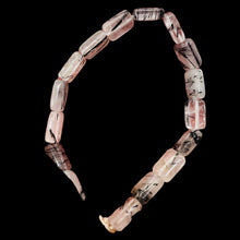 Load image into Gallery viewer, Tourmalinated Quartz Half Strand | 12x8x5mm | Clear White Black | 16 Beads |