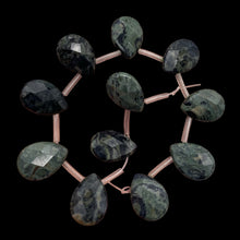 Load image into Gallery viewer, Kambaba Jasper Faceted Briolette Bead 8 inch Strand 7304HS