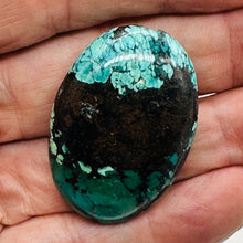 Load image into Gallery viewer, Turquoise Natural Focal 29g Nugget Bead | 42x29x16mm | Blue, Black | 1 Bead |