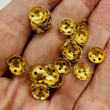 Load image into Gallery viewer, 2 Precious 22K Vermeil Lacy 3x9mm Bead Caps 008587
