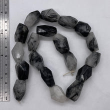 Load image into Gallery viewer, Rutilated Quartz 15" Strand | 21x13x19 to 25x13x14 | White Black | 18 Beads |