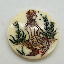 Load image into Gallery viewer, Lovely Scrimshawed 25x4mm Mermaid Bead 4116D